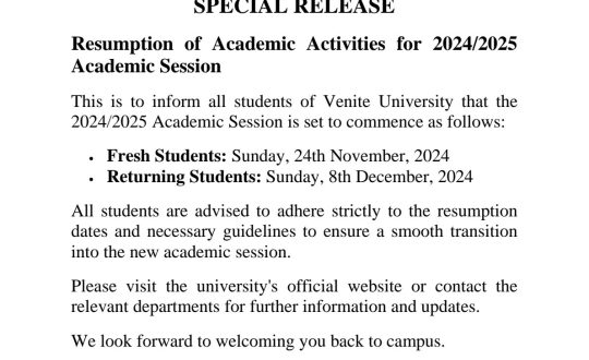 VUI SPECIAL RELEASE ON 2024-25 ACADEMIC SESSION RESUMPTION(1)